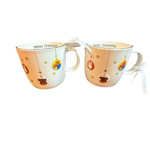 Miffy by Magenta Merry Christmas Ceramic Mug Set 2 Dick Bruna Holiday White Gold